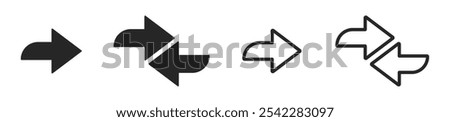 Data transfer arrows vector concepts. Transfer data arrow vector designs. Data transfer arrow icon. Double arrow icon