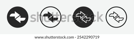 Data transfer arrows vector illustrations. Transfer data arrow vector designs. Data transfer arrow icon