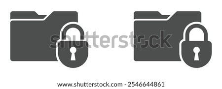 Locked folder flat vector icons collection