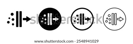 Micro clean air filtration vector icons set. Purification vector signs