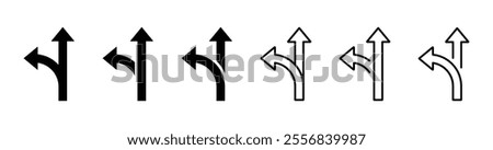 Choice vector icon. Alternate Route line and filled flat designs set. Alternate Route icon