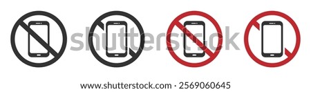 Off the phone sign. No phone allowed icon