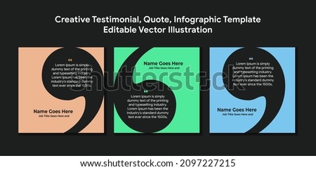 Creative Testimonial, Quote , Infographic Template Editable Vector Illustration  Foto d'archivio © 