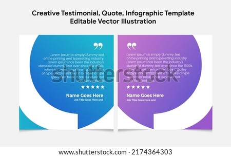 Creative Testimonial Template, Quote , Infographic, Banner Template Editable Vector Illustration