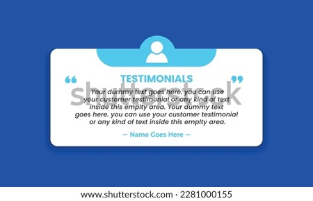 Creative Testimonial, What our Clients Say, Quote , Review, Feedback, Infographic Template, Label, Customer Feedback Editable Vector Illustration 