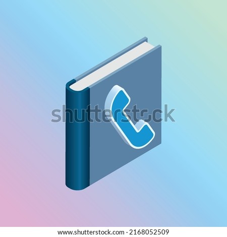 Isometric design of phone and book, phone and book vector design, suitable used for business, contact, phonebook, and etc