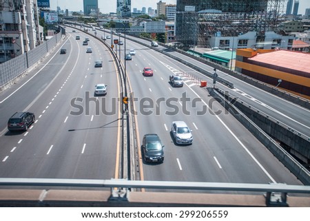 Bangkok Thailand- May 2 2015: Amazing traffic of Asia city, group citizen on private vehicle in rush hour, colorful scene, mob of people in helmets, riding car