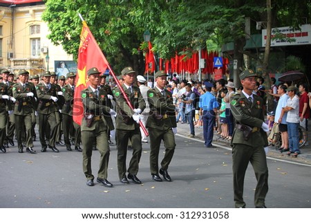 hanoi, vietnam, Sep 2, 2015: parade celebrate Independence Day in Vietnam