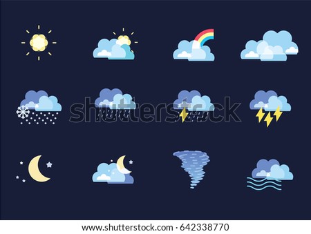 forecast weather icon design vector collection