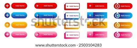 set of add items or files button icon design template. vector