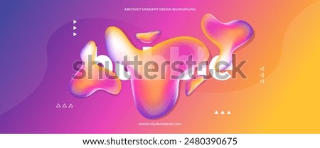 Abstract gradient liquid background with fluid shape. Gradient color mesh shape. Trendy template for website, banner and typography slide.