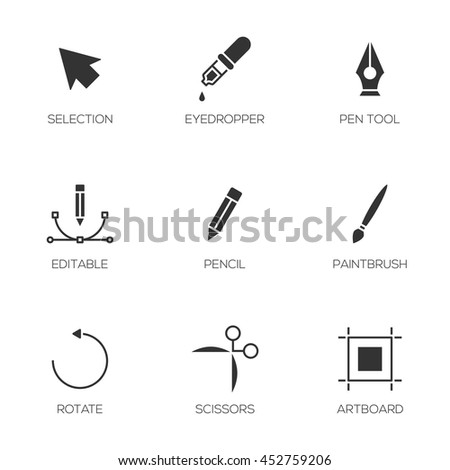 Graphic designer tools icons