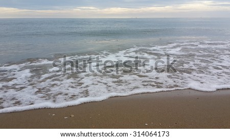 morning sea wave in summer