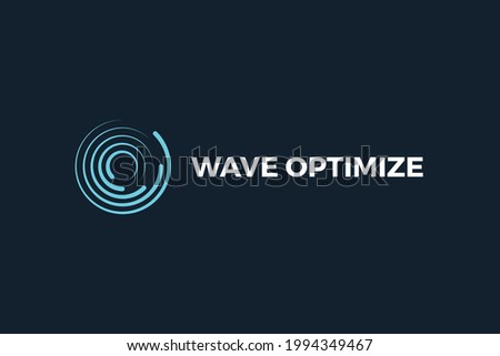 Letter O wave optimize green circular technological logo Foto stock © 