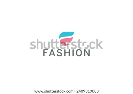 Letter F modern fashionable simple flat logo