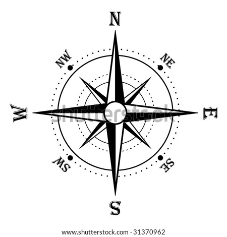 Compass Rose In Black And White Stock Vector Illustration 31370962 ...