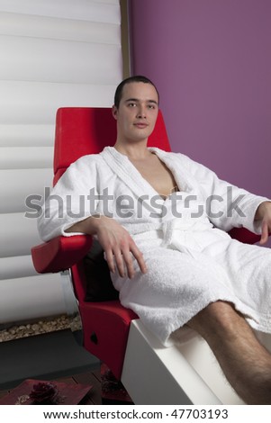 Young Man on Pedicure Chair