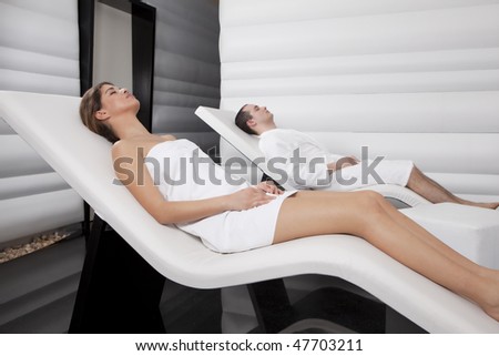Young Couple Relaxing tn the Spa Zone