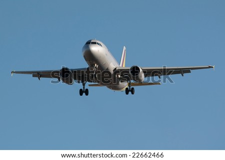 Jet airplane landing