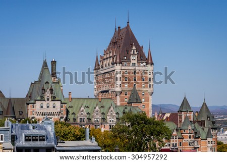 The Chateau Frontenac, a landmark in old Quebec City, Canada.\
Photograph shot on September 2014