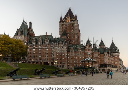 The Chateau Frontenac, a landmark in old Quebec City, Canada.\
Photograph shot on September 2014
