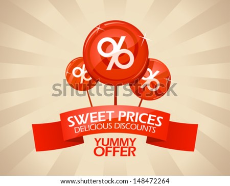 Sweet prices, delicious discounts design template.