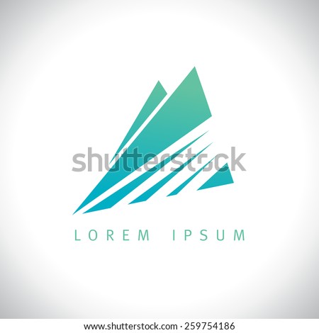 Azure mountains in sunshine logo concept.