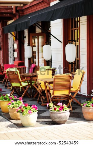 summer outdoor cafe terrace