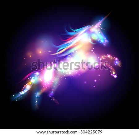 Unicorn logo concept, magic design with stars