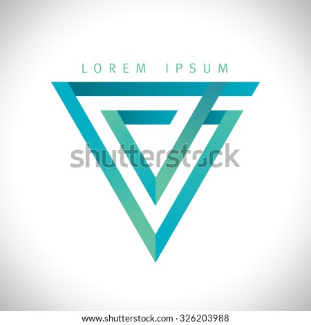 Geometric V letter, inverted triangle logo.