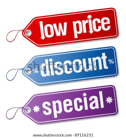 Set of  labels for discount sales.