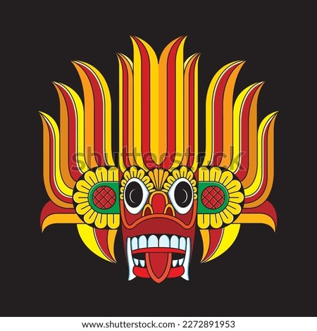 Deviled Face.. Sri Lankan Yaka. Ves Muna.. Yak Muna.. Sri Lankan Traditional Face.. Vector Stok fotoğraf © 