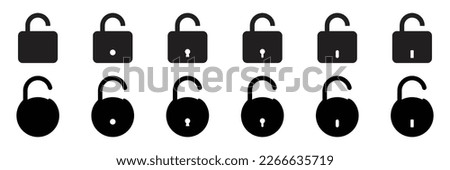 Lock unlock icon set. Modern, Old 
circle lock unlock icon symbol set for ui ux, smartphone, devices and web designing.