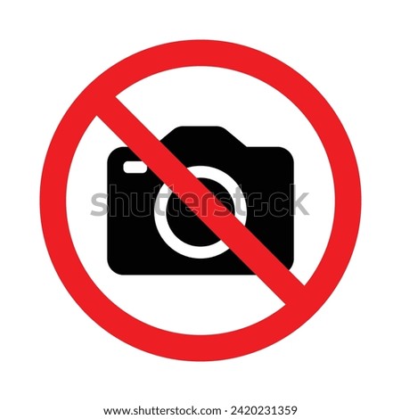 Cameras prohibited icon vector image. No photographing prohibit icon logo collection.