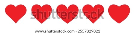 Red heart set vector image on white background. Red heart icons set vector. Various simple red vector heart love icon. Heart collection. Vector art