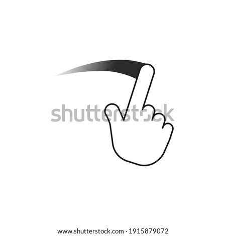 Screen swipe icon vector illustration. Vector illustration isolated on a blank background that can be edited and replaced with color. Perfect for labels on phone icon.