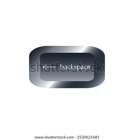 QWERTY button on laptop. Vector. Backspace function keyboard with a simple editable design.