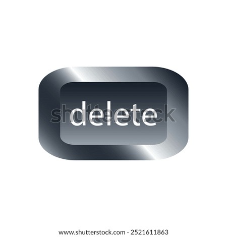 QWERTY button on laptop. Vector. Delete (del) function keyboard with a simple editable design.