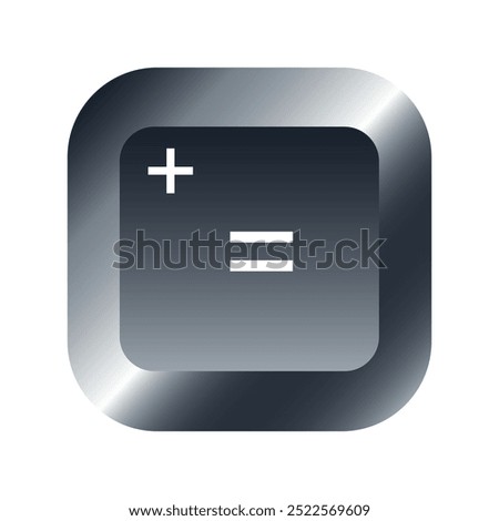 QWERTY button on laptop. Vector. Keyboard plus or equal function with simple editable design.