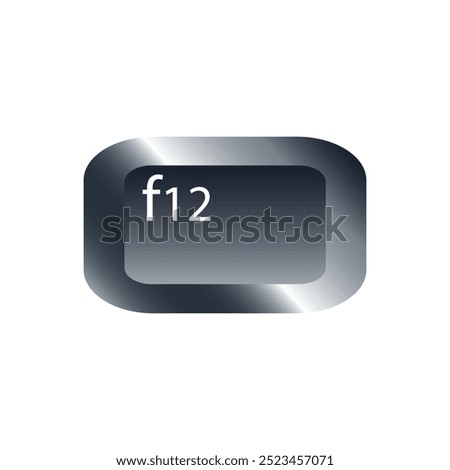 QWERTY button on laptop. Vector. F12 function keyboard with a simple editable design.