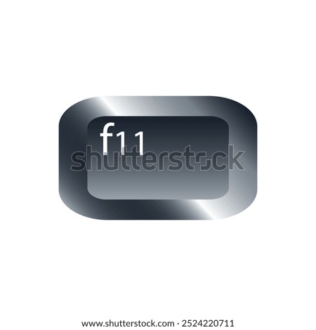 QWERTY button on laptop. Vector. F11 function keyboard with a simple editable design.