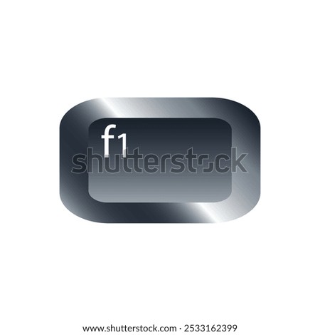 QWERTY button on laptop. Vector. F1 function keyboard with a simple editable design.