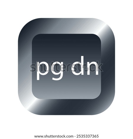 QWERTY button on laptop. Vector. page down (pg dn) function keyboard with a simple editable design.