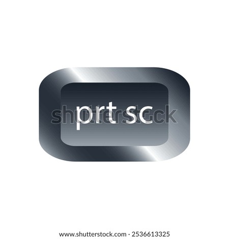 QWERTY button on laptop. Vector. print screen (prt sc) function keyboard with a simple editable design.	