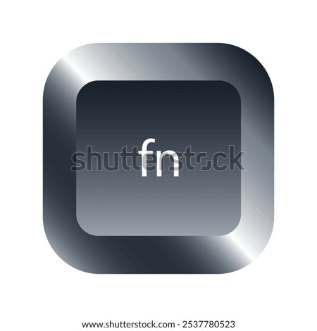 QWERTY button on laptop. Vector. fn function keyboard with a simple editable design.