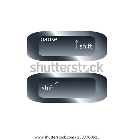 QWERTY button on laptop. Vector. shiftpause function keyboard with a simple editable design.