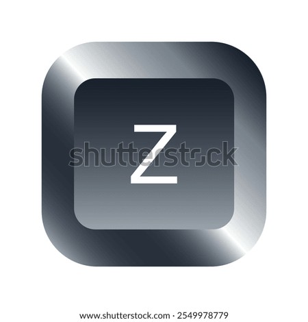 QWERTY button on laptop. Vector. Z-letter keyboard with a simple editable design.