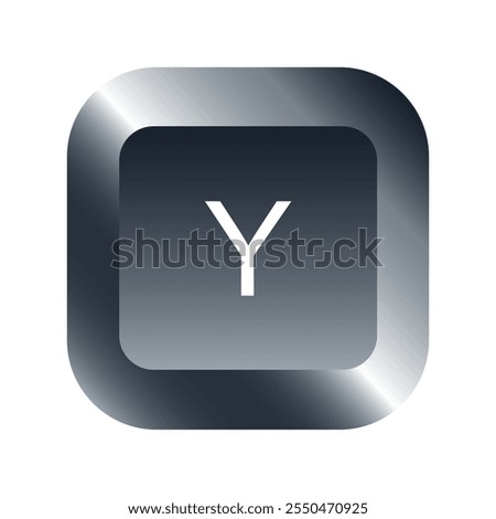 QWERTY button on laptop. Vector. Y-letter keyboard with a simple editable design.