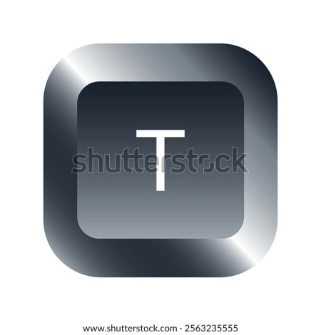 QWERTY button on laptop. Vector. T-letter keyboard with a simple editable design.