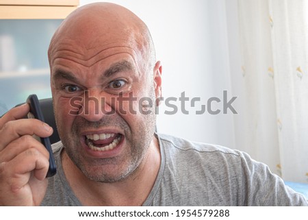 Similar – Image, Stock Photo Young emotional very angry and worried woman screaming. Screaming woman -African descent- covering her ears